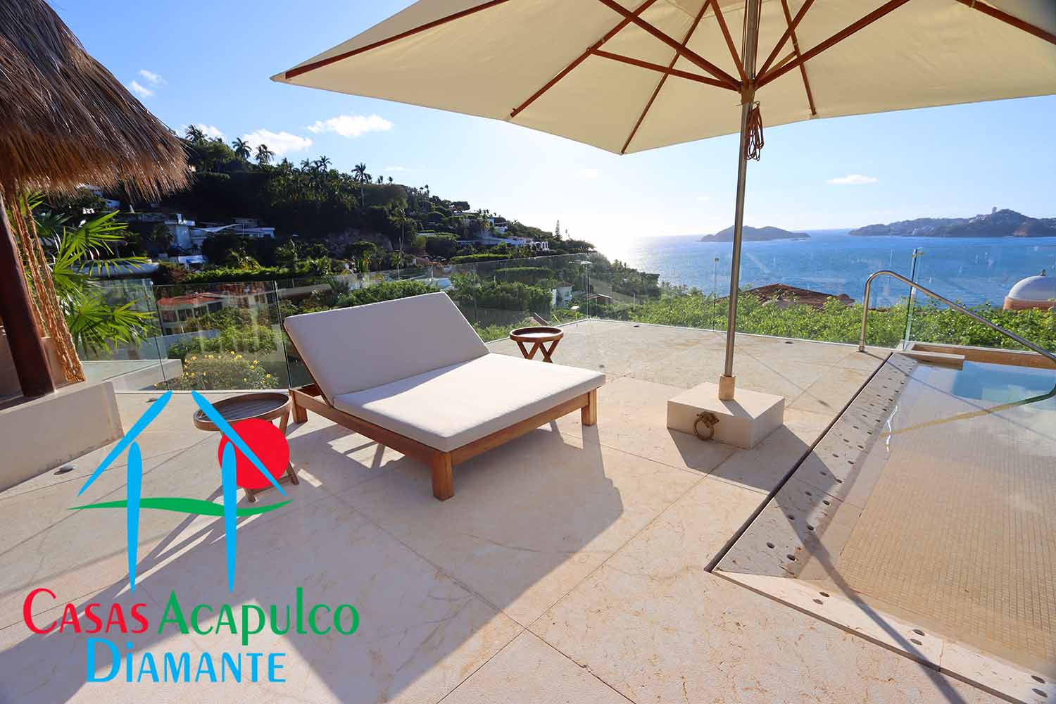 Tres Vistas - Terraza con alberca y palapa 16